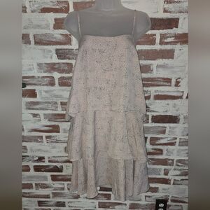 Chic Beige Tiered A-Line Dress